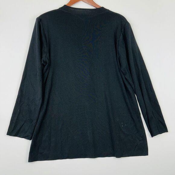 Misook Formal Top XL Black‎ Long Sleeve Chinese Toggle Button Acrylic - Picture 10 of 13
